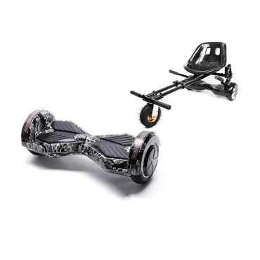 6.5 inch Hoverboard with Suspensions Hoverkart, Transformers SkullHead, Extended Range and Black Seat with Double Suspension Set, Smart Balance