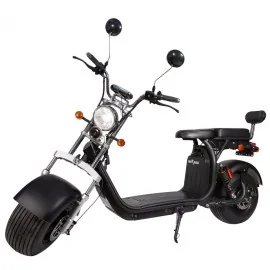 Elektrische Premium Moped SB50 Urban met Licentie plus Uitgebreid Bereik Pakket - extra batterij van 20Ah, 1500W, totaal 40Ah, 45 km/u, 120 km Autonomie, Zwart, Smart Balance