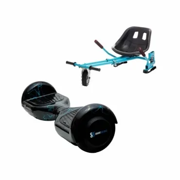 Pacchetto Hoverboard Go-Kart, Smart Balance Regular Thunderstorm Blue, 6.5 Pollici, Doppio Motore 36V, 700Wat, Altoparlanti Blue