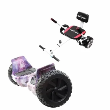 Pacchetto Hoverboard Go-Kart, Smart Balance Hummer Galaxy, 8.5 Pollici, Doppio Motore 36V, 700Wat, Altoparlanti Bluetooth, Luci