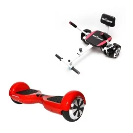 Paket Hoverboard Go-Kart, Smart Balance Regular Red PowerBoard, 6.5 Tum, Dual Motors 36V, 700Wat, Bluetooth-hogtalare, LED-lju