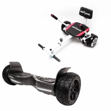 Pakke Hoverboard segboard Go-Kart, Smart Balance Hummer Carbon, 8.5 tommer, Dual Motors 36V, 700Wat, Bluetooth-hojttalere, LED-