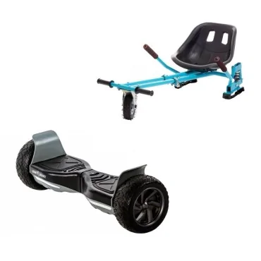 Pacchetto Hoverboard Go-Kart, Smart Balance Hummer Black, 8.5 Pollici, Doppio Motore 36V, 700Wat, Altoparlanti Bluetooth, Luci