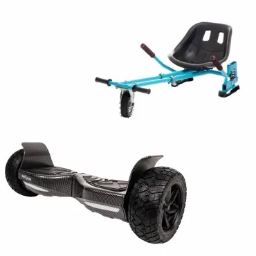 Hoverboard Go-Kart Pack, Smart Balance Hummer Carbon, 8.5 INCH, Dual Motors 36V, 700Wat, Bluetooth Speakers, LED Lights, Premiu