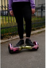 Photo from customer for Hoverboard 6.5 pouces avec Bluetooth & Lumières LED, 15km/h, Certifié UL2272, Puissance 700W, Batterie 4Ah, Smart Balance, Regular Galaxy Orange Handle, Gyropode Overboard, Auto-équilibrant